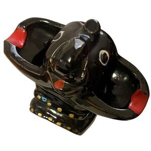 Vintage‎ Black Elephant Ash Tray Made In Japan